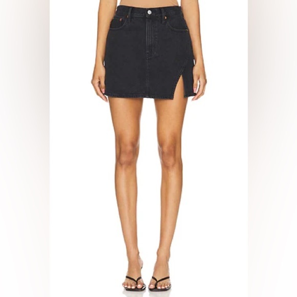 Pistola Black Denim Mini Skirt | Rhea Voltaire Wash | Size 28 - Picture 2 of 9